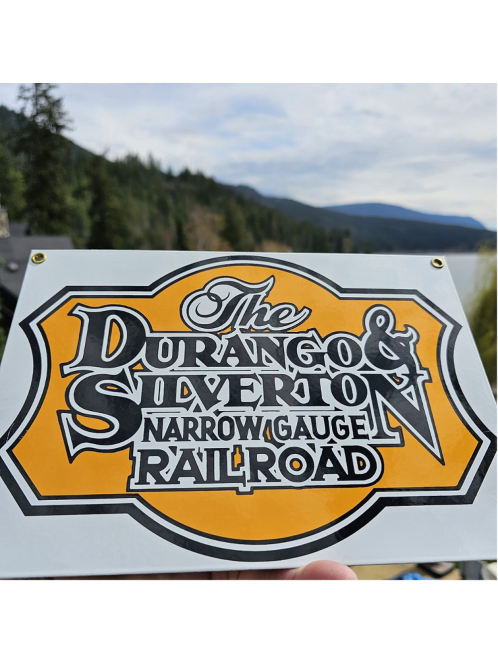 Ande Rooney Durango & Silverton Narrow Gauge Railroad Porcelain Enamel Sign USA